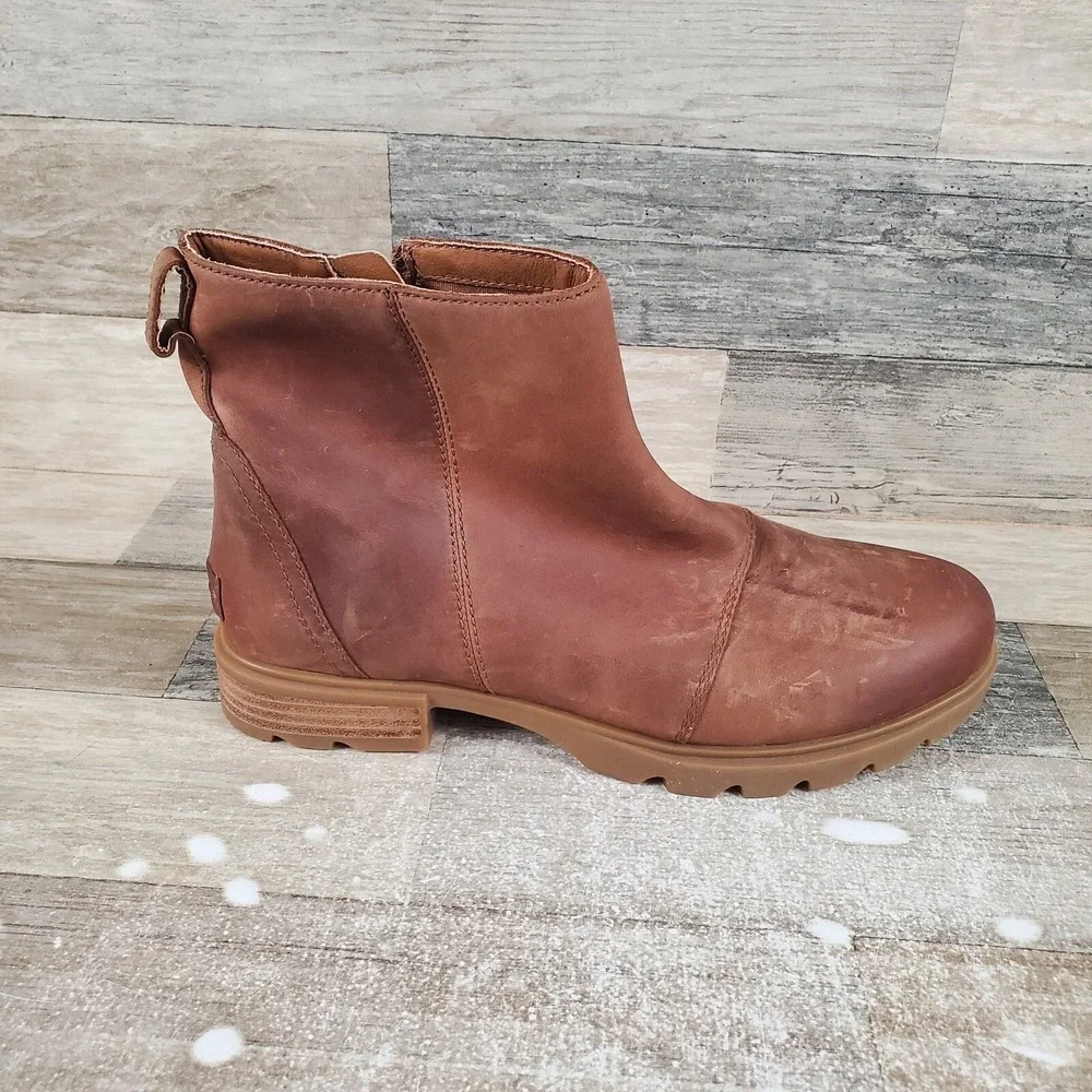 Sorel Emelie III Womens Bootie Sz 9.5 Velvet Tan Gum‎ Waterproof Ankle Boots